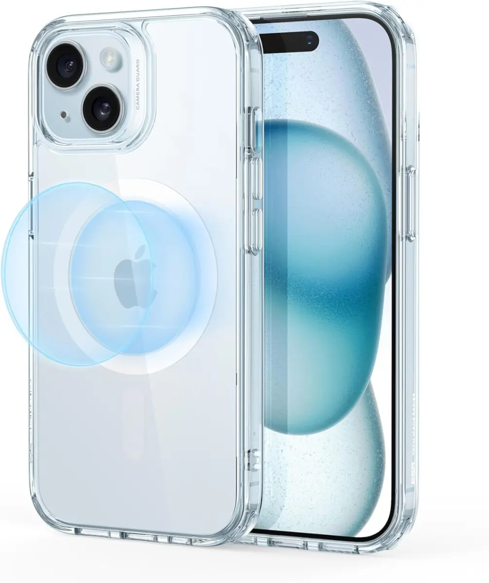 ESR Classic Hybrid Apple iPhone 15 Plus Hoesje MagSafe Transparant Blauw afbeelding 1