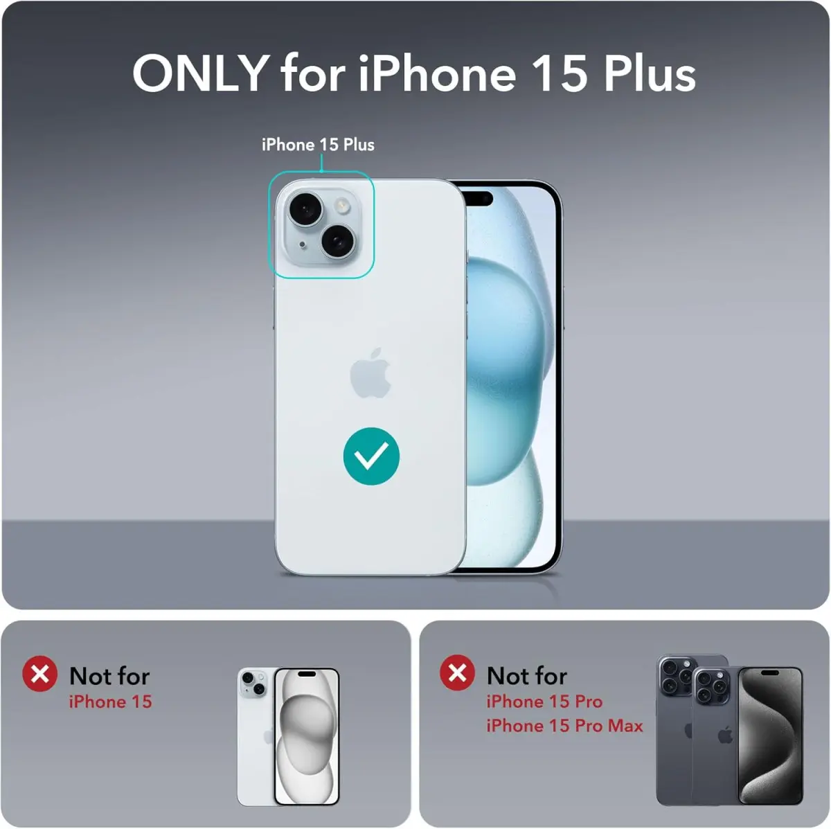 ESR Classic Hybrid Apple iPhone 15 Plus Hoesje MagSafe Transparant Blauw afbeelding 4