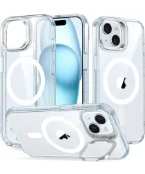 ESR Classic Hybrid MagSafe Apple iPhone 15 Hoesje met Stand Transparant Blauw afbeelding
