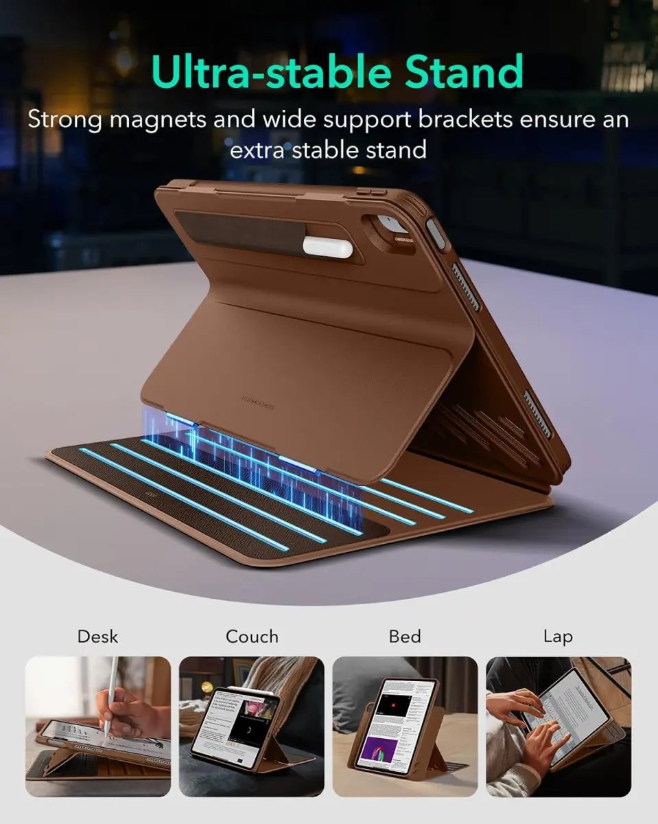 ESR Shift iPad Air 11 (2024/2025) / Air 10.9 (2022/2020) Hoes Book Case Bruin afbeelding 2