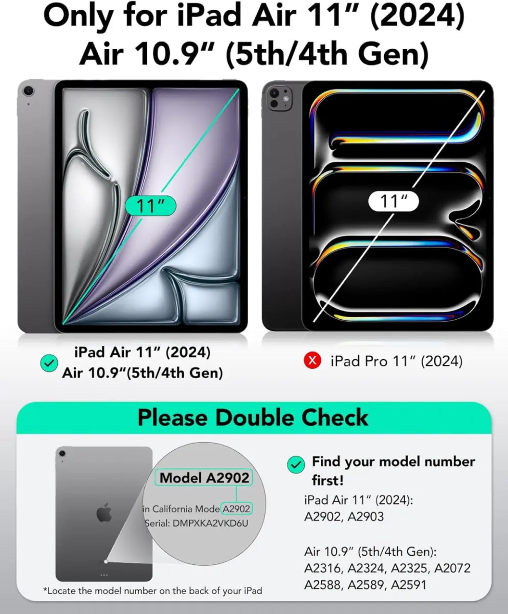 ESR Shift iPad Air 11 (2024/2025) / Air 10.9 (2022/2020) Hoes Book Case Bruin afbeelding 4