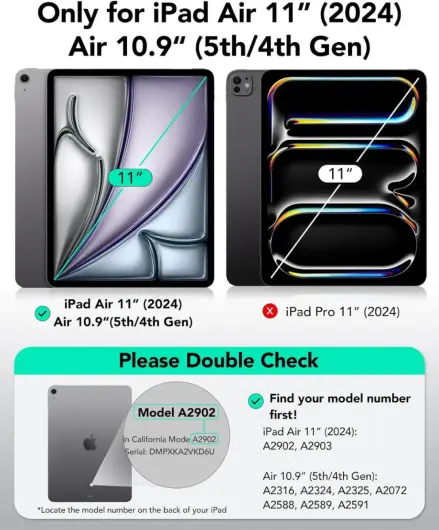ESR Shift iPad Air 11 (2024/2025) / Air 10.9 (2022/2020) Hoes Book Case Bruin afbeelding 4
