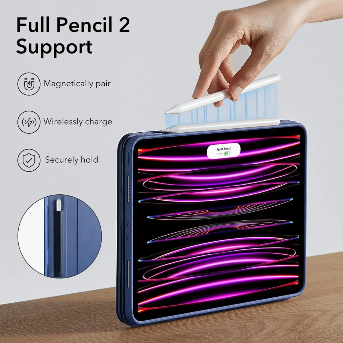 ESR Shift iPad Pro 12.9 (2022 / 2021) Hoes Magnetic Book Case Blauw afbeelding 8