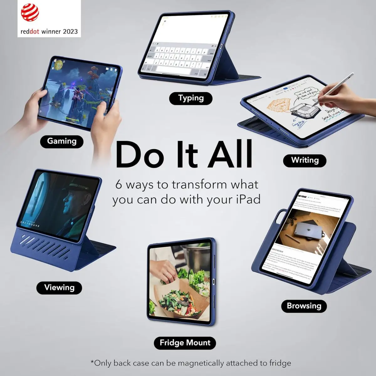 ESR Shift iPad Pro 12.9 (2022 / 2021) Hoes Magnetic Book Case Blauw afbeelding 9