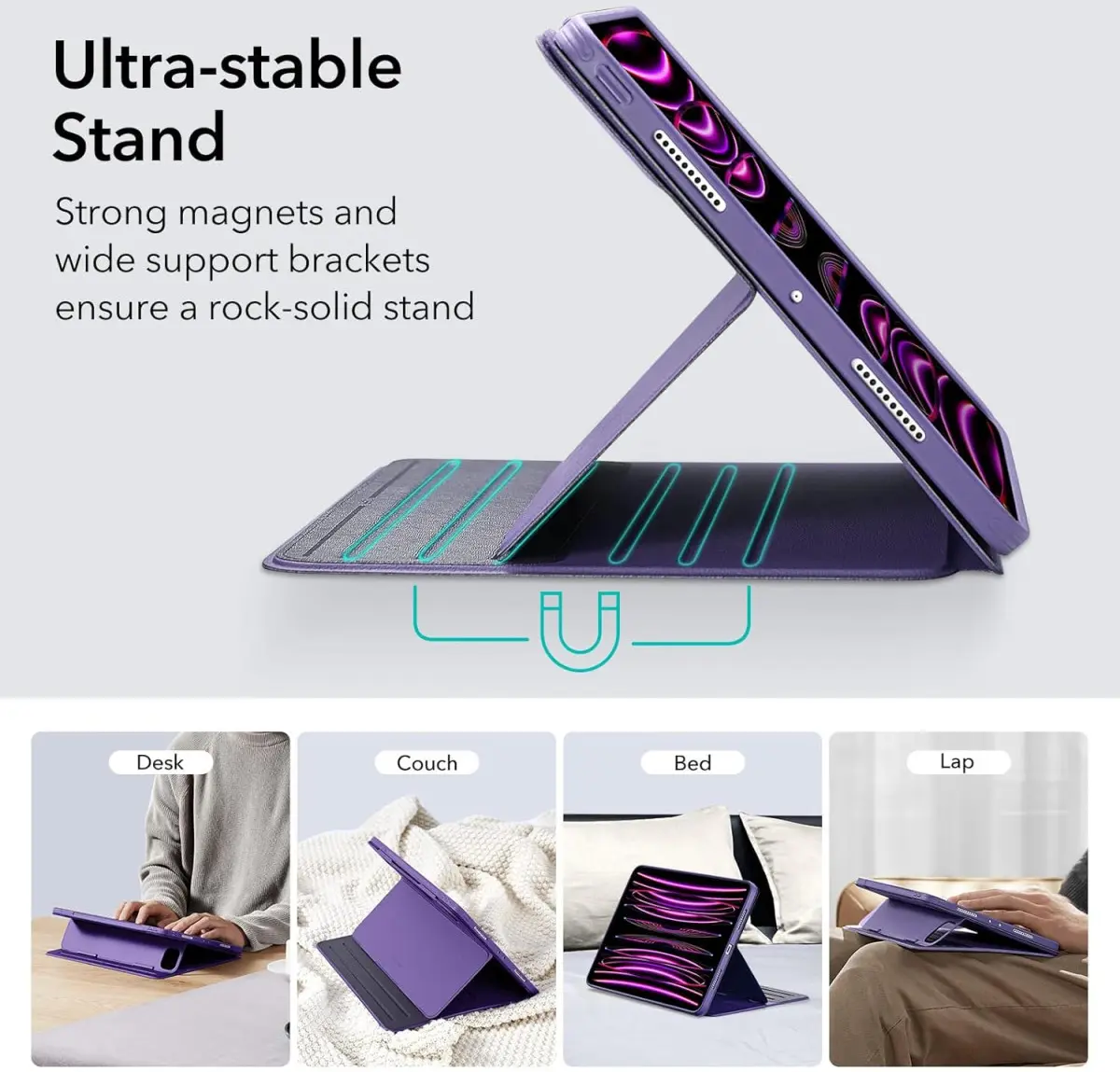 ESR Shift iPad Pro 12.9 (2022 / 2021) Hoes Magnetic Book Case Paars afbeelding 2