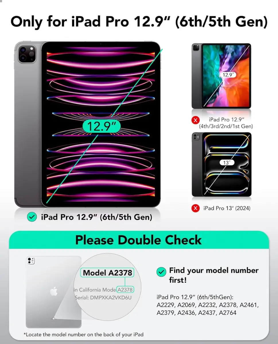 ESR Shift iPad Pro 12.9 (2022 / 2021) Hoes Magnetic Book Case Paars afbeelding 3