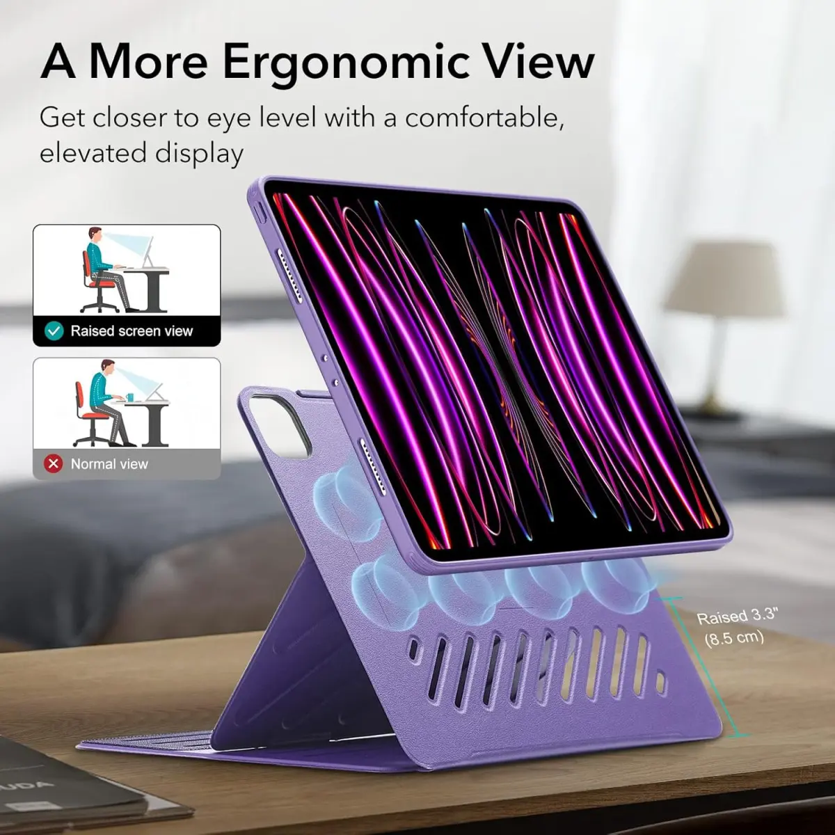 ESR Shift iPad Pro 12.9 (2022 / 2021) Hoes Magnetic Book Case Paars afbeelding 4