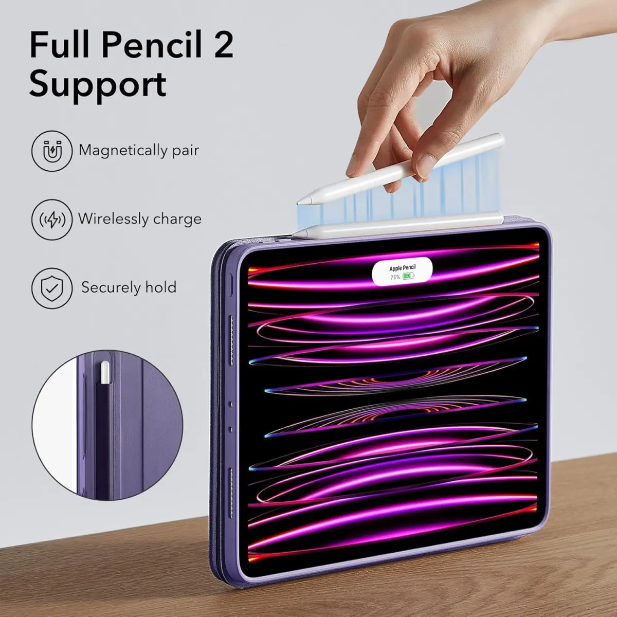 ESR Shift iPad Pro 12.9 (2022 / 2021) Hoes Magnetic Book Case Paars afbeelding 8