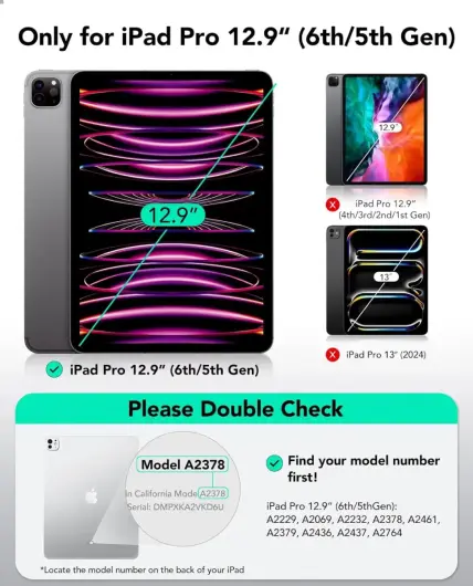ESR Shift iPad Pro 12.9 (2022 / 2021) Hoes Magnetic Book Case Paars afbeelding 3
