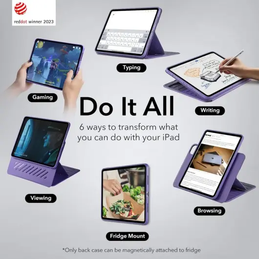 ESR Shift iPad Pro 12.9 (2022 / 2021) Hoes Magnetic Book Case Paars afbeelding 9