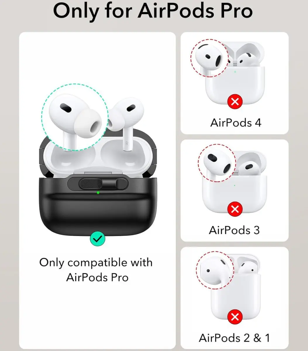 ESR HaloLock Pulse Magnetic Lock AirPods Pro 1 / 2 Hoesje MagSafe Zwart afbeelding 2