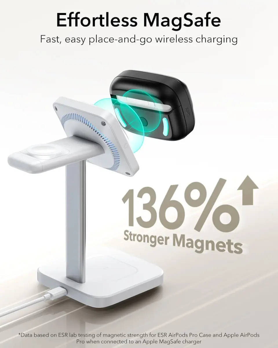 ESR HaloLock Pulse Magnetic Lock AirPods Pro 1 / 2 Hoesje MagSafe Zwart afbeelding 5