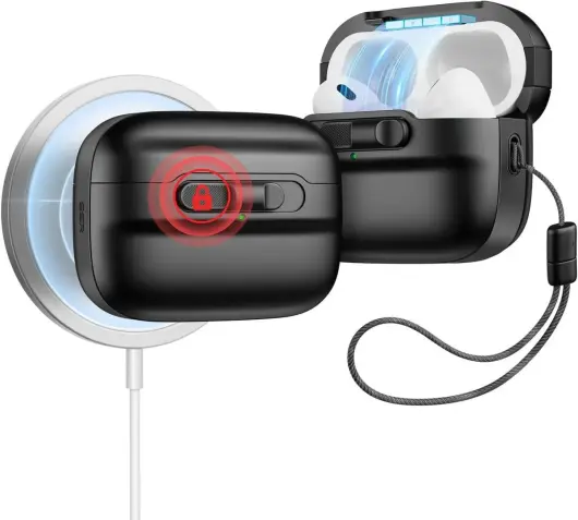 ESR HaloLock Pulse Magnetic Lock AirPods Pro 1 / 2 Hoesje MagSafe Zwart afbeelding 1