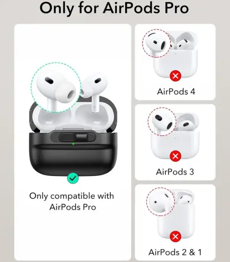 ESR HaloLock Pulse Magnetic Lock AirPods Pro 1 / 2 Hoesje MagSafe Zwart afbeelding 2