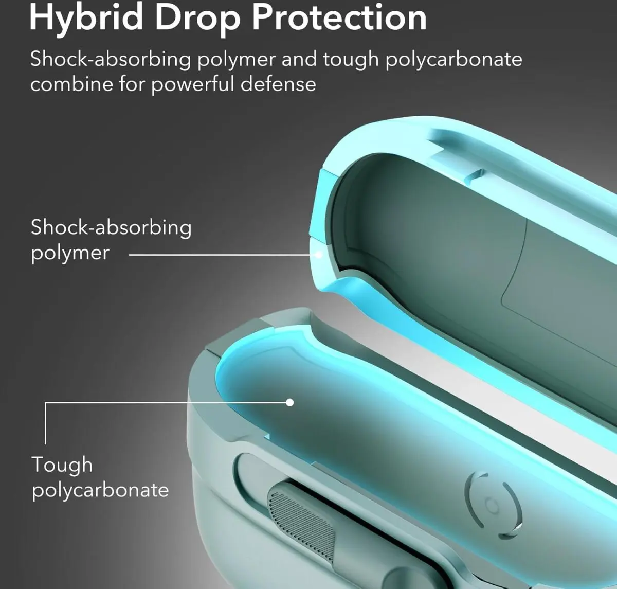 ESR HaloLock Pulse Magnetic Lock AirPods Pro 1 / 2 Hoesje MagSafe Groen afbeelding 7