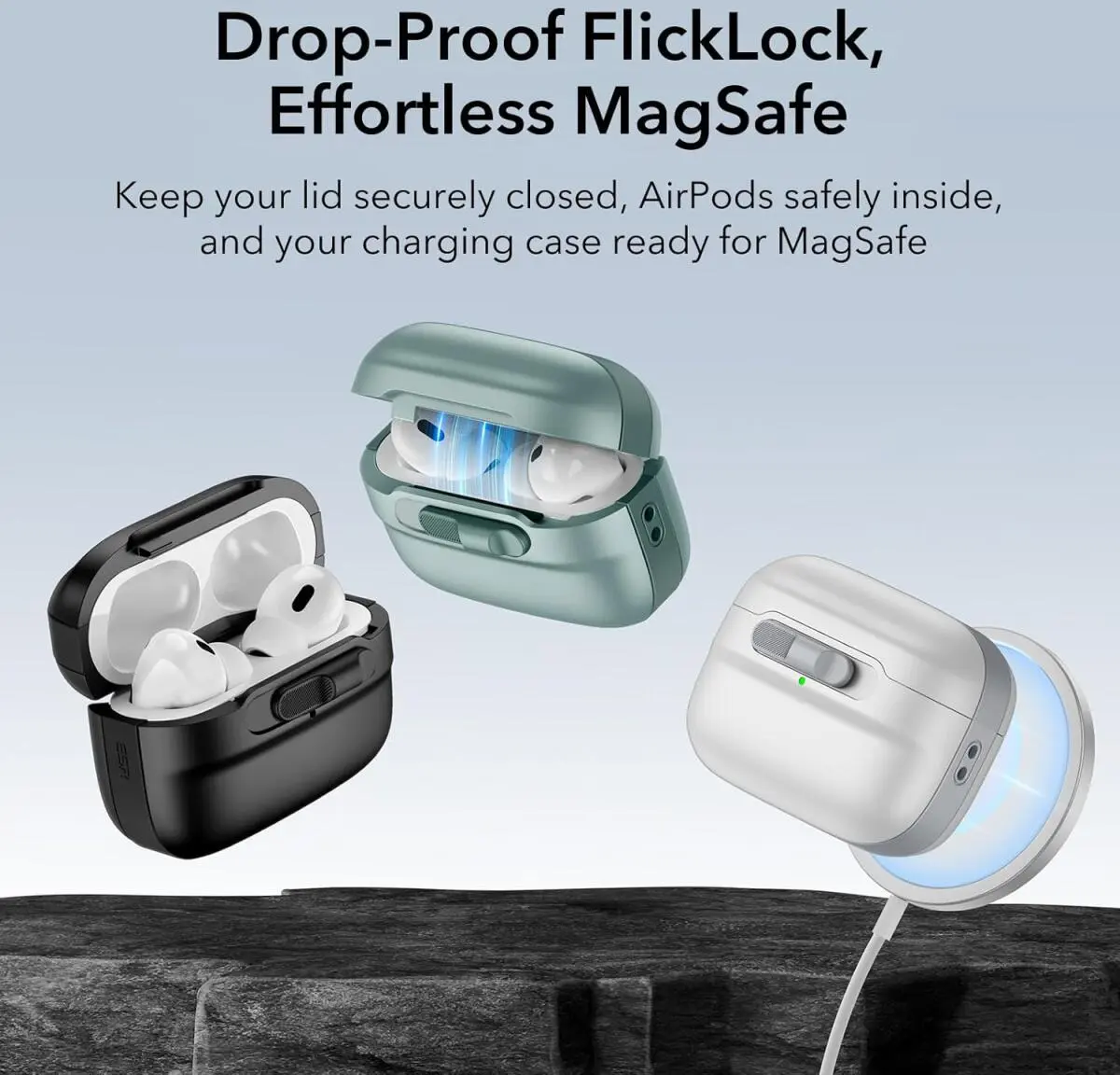 ESR HaloLock Pulse Magnetic Lock AirPods Pro 1 / 2 Hoesje MagSafe Blauw afbeelding 3