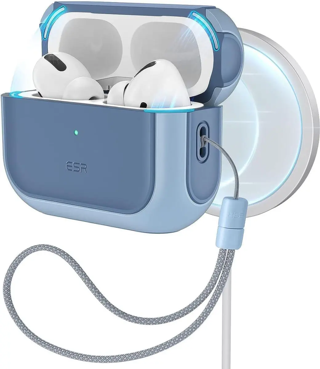 ESR Orbit Hybrid HaloLock Apple AirPods Pro 1/2 Hoesje MagSafe Blauw afbeelding 1