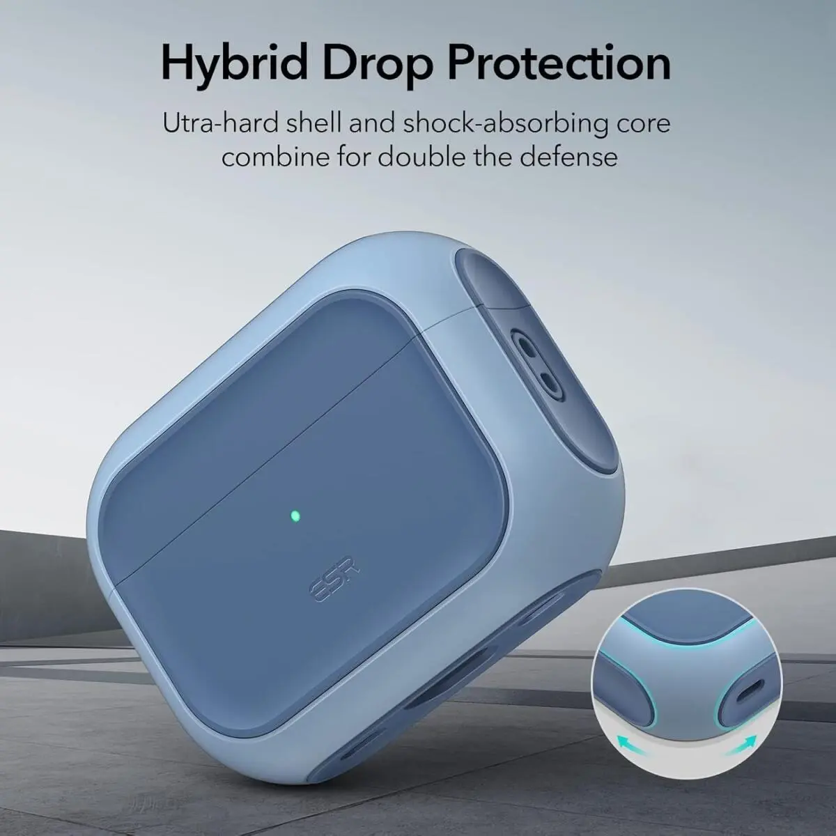 ESR Orbit Hybrid HaloLock Apple AirPods Pro 1/2 Hoesje MagSafe Blauw afbeelding 3