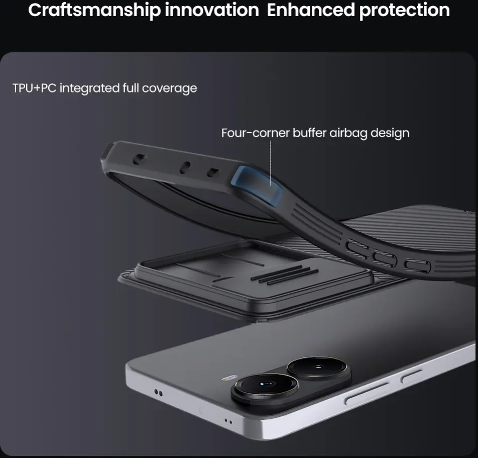 Nillkin CamShield Xiaomi Poco X7 Pro Hoesje met Camera Slider Back Cover Blauw afbeelding 8