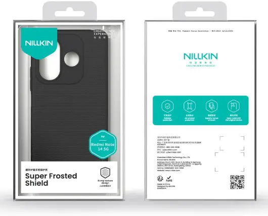 Nillkin Super Frosted Shield Xiaomi Redmi Note 14 5G Hoesje Back Cover Zwart afbeelding 7