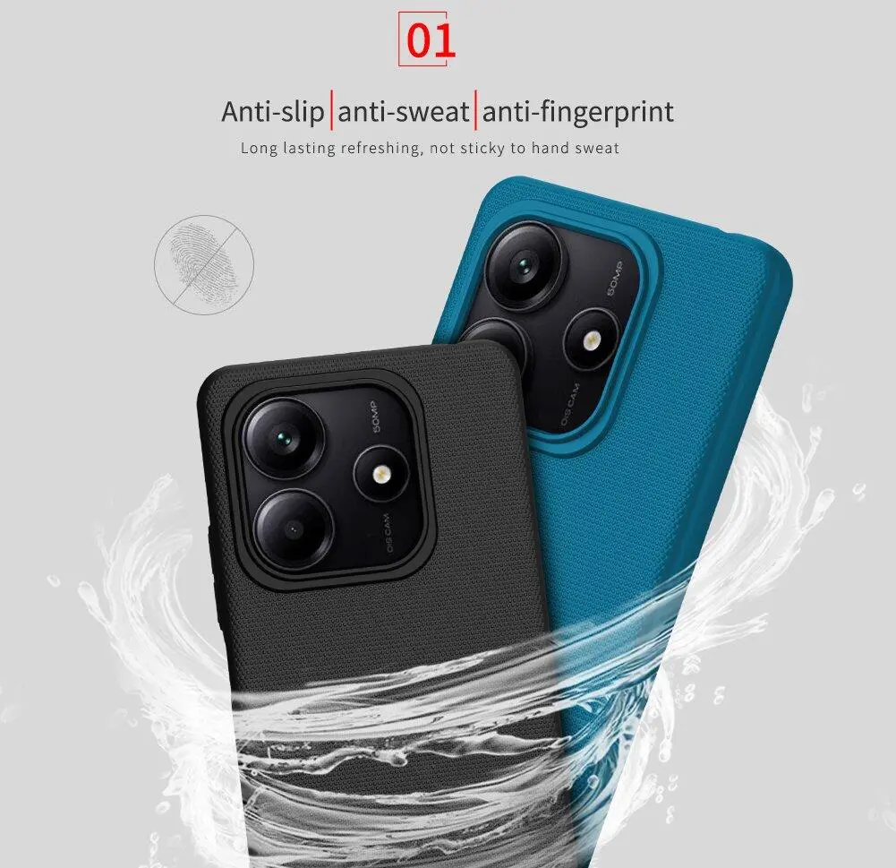 Nillkin Super Frosted Shield Xiaomi Redmi Note 14 5G Hoesje Back Cover Blauw afbeelding 3