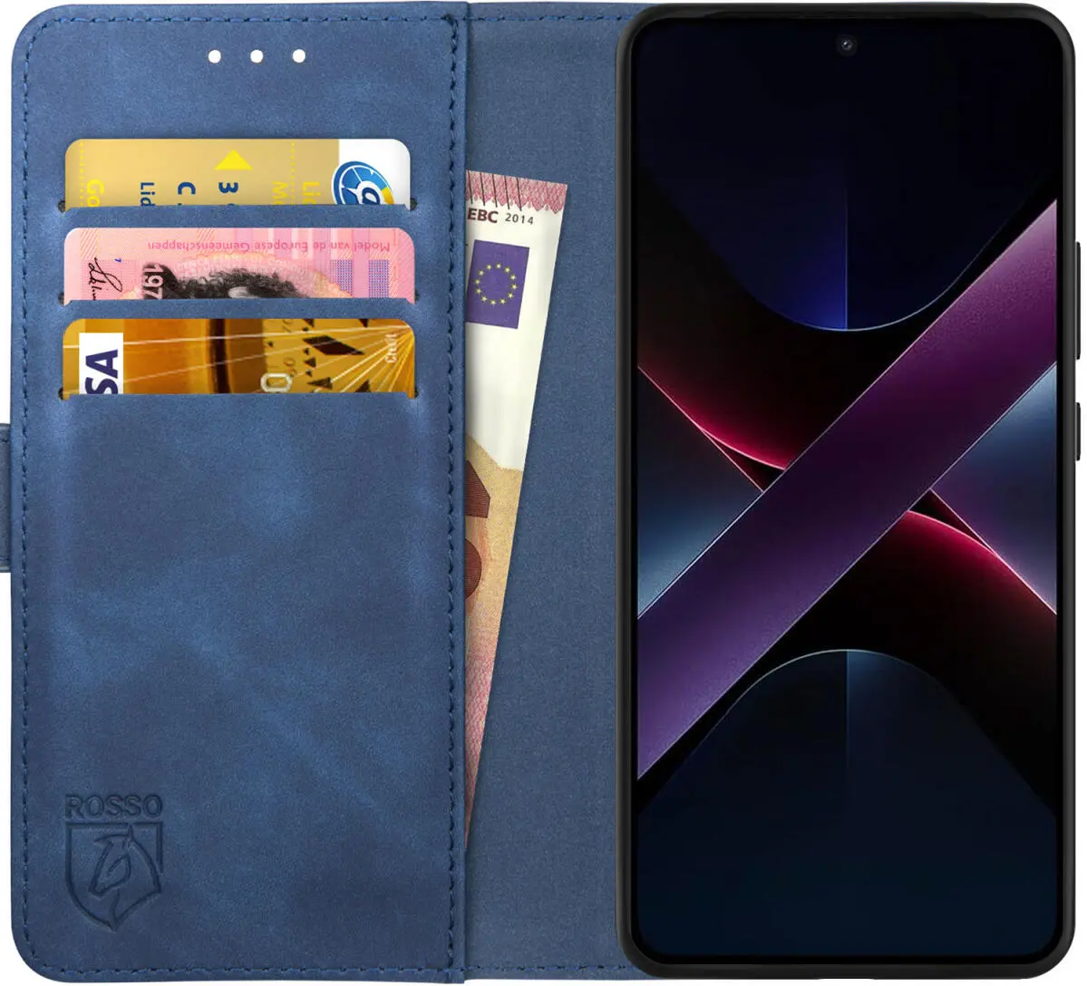 Rosso Element Xiaomi Poco X7 Pro Hoesje Book Case Wallet Blauw afbeelding 1