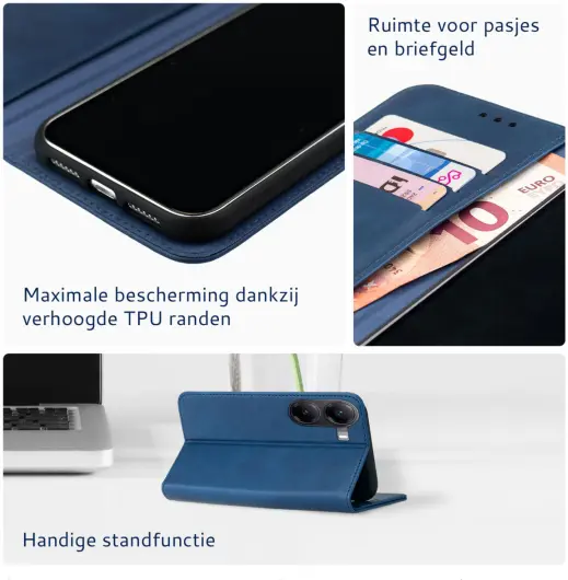 Rosso Element Xiaomi Poco X7 Pro Hoesje Book Case Wallet Blauw afbeelding 5
