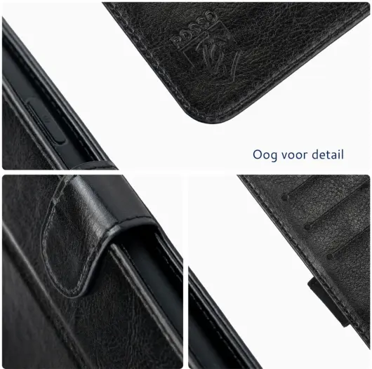 Rosso Element Motorola Moto G05 Hoesje Book Case Wallet Zwart afbeelding 4