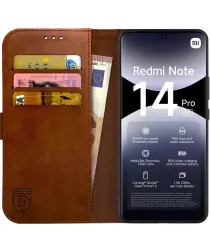 Rosso Element Xiaomi Redmi Note 14 Pro 5G Hoesje Book Case Wallet Bruin afbeelding