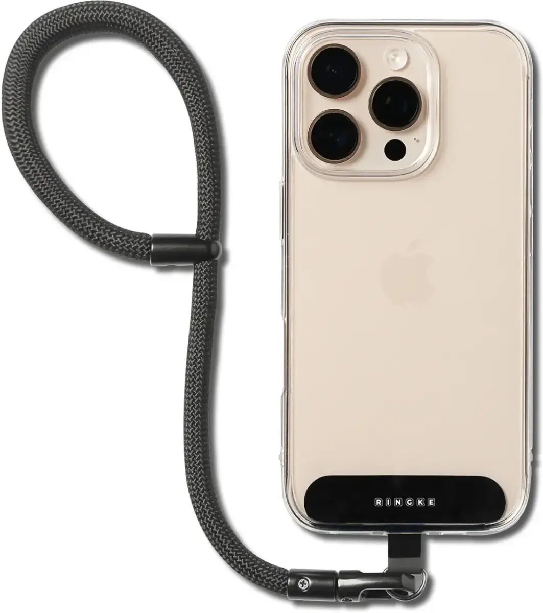 Ringke Holder Link & Flow Hand Strap P-Type - Universeel Telefoonkoord Zwart afbeelding 1