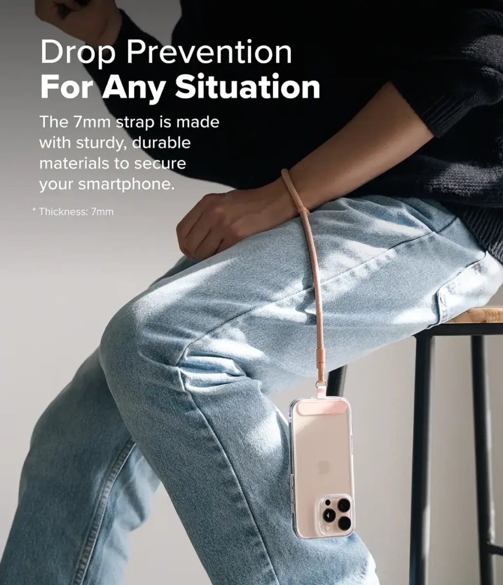 Ringke Holder Link & Flow Hand Strap P-Type - Universeel Telefoonkoord Oranje afbeelding 3