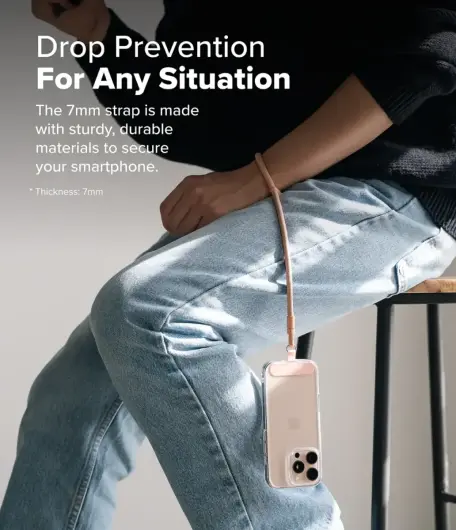 Ringke Holder Link & Flow Hand Strap P-Type - Universeel Telefoonkoord Oranje afbeelding 3