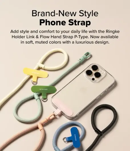 Ringke Holder Link & Flow Hand Strap P-Type - Universeel Telefoonkoord Blauw afbeelding 4