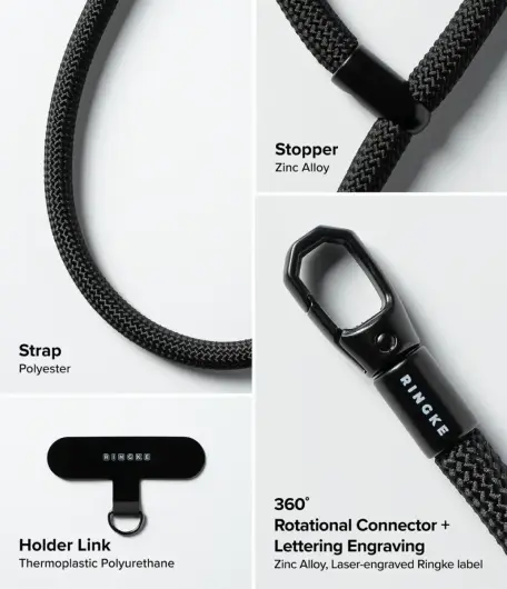 Ringke Holder Link & Flow Hand Strap P-Type - Universeel Telefoonkoord Mint afbeelding 9