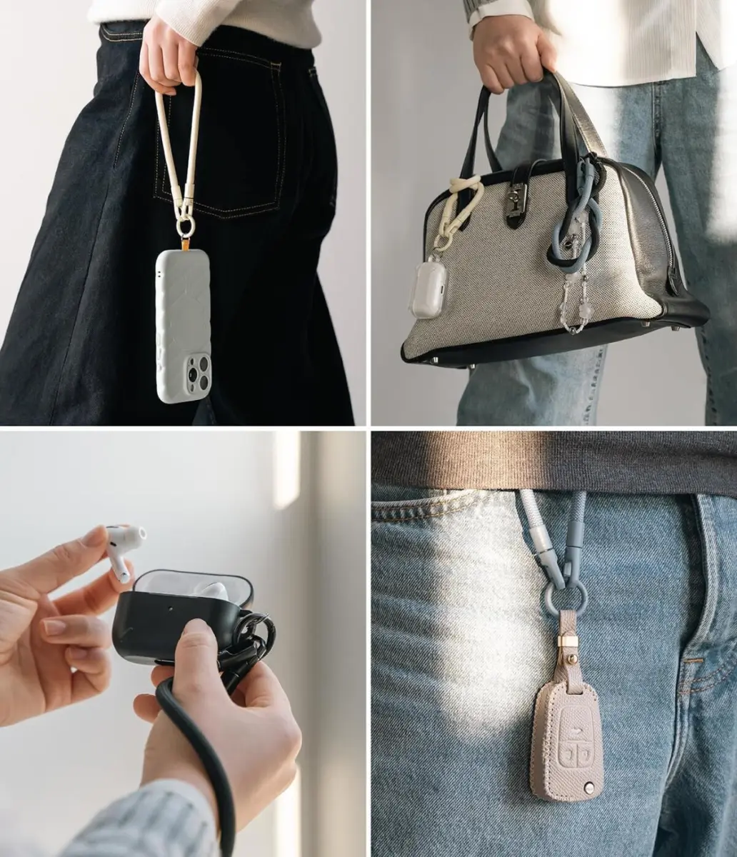 Ringke Holder Link & Flow Hand Strap U-Type - Universeel Telefoonkoord Zwart afbeelding 8
