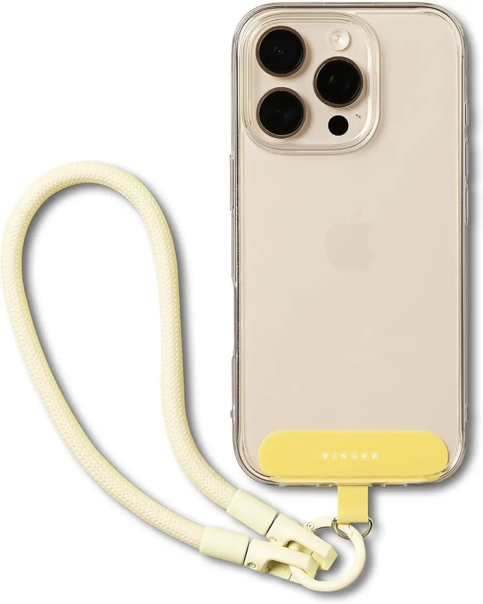 Ringke Holder Link & Flow Hand Strap U-Type - Universeel Telefoonkoord Geel afbeelding 1