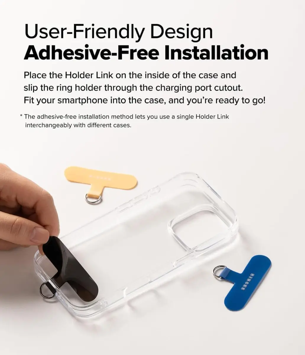 Ringke Holder Link & Flow Hand Strap U-Type - Universeel Telefoonkoord Geel afbeelding 4