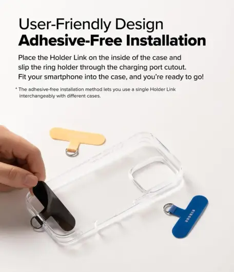 Ringke Holder Link & Flow Hand Strap U-Type - Universeel Telefoonkoord Geel afbeelding 4