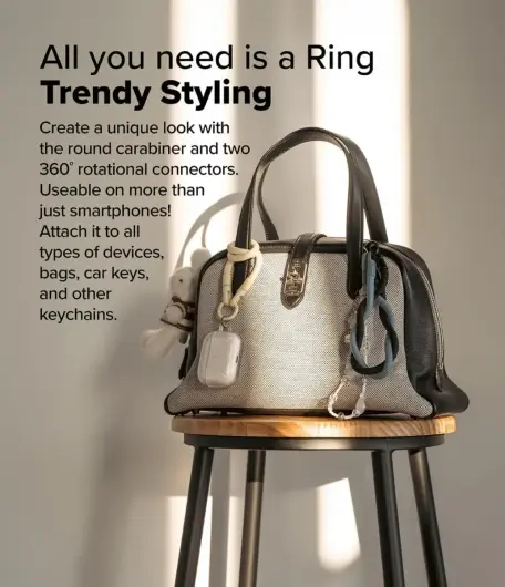 Ringke Holder Link & Flow Hand Strap U-Type - Universeel Telefoonkoord Geel afbeelding 6