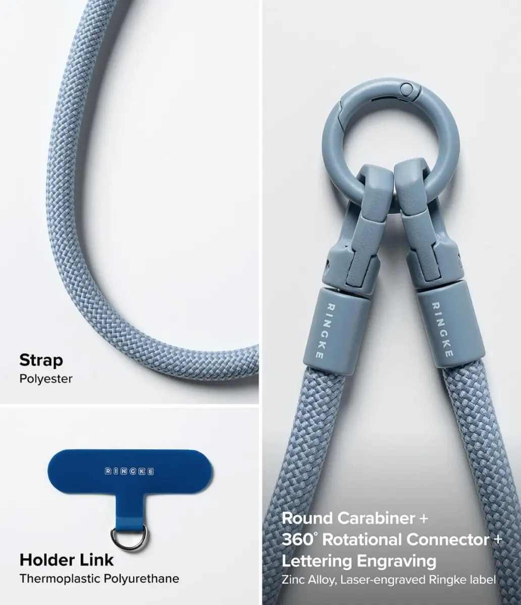Ringke Holder Link & Flow Hand Strap U-Type - Universeel Telefoonkoord Blauw afbeelding 8