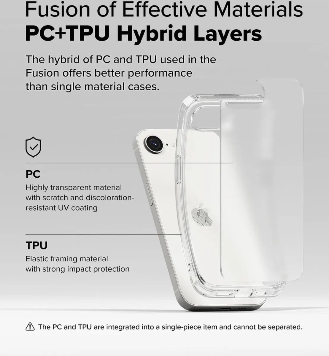 Ringke Fusion Apple iPhone 16e Hoesje Back Cover Matte Transparant afbeelding 7