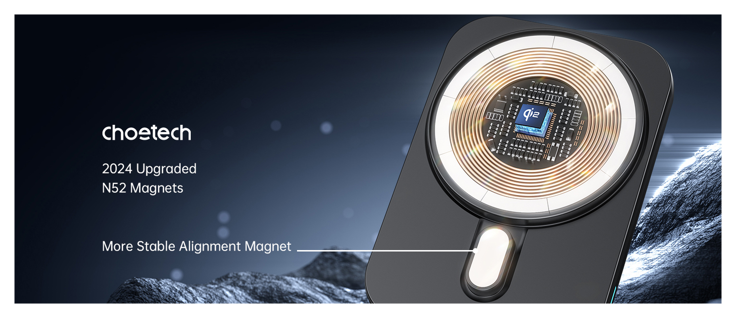 Choetech MagLeap Qi2 15W MagSafe Telefoonhouder Auto met Draadloos Opladen 15W afbeelding 14