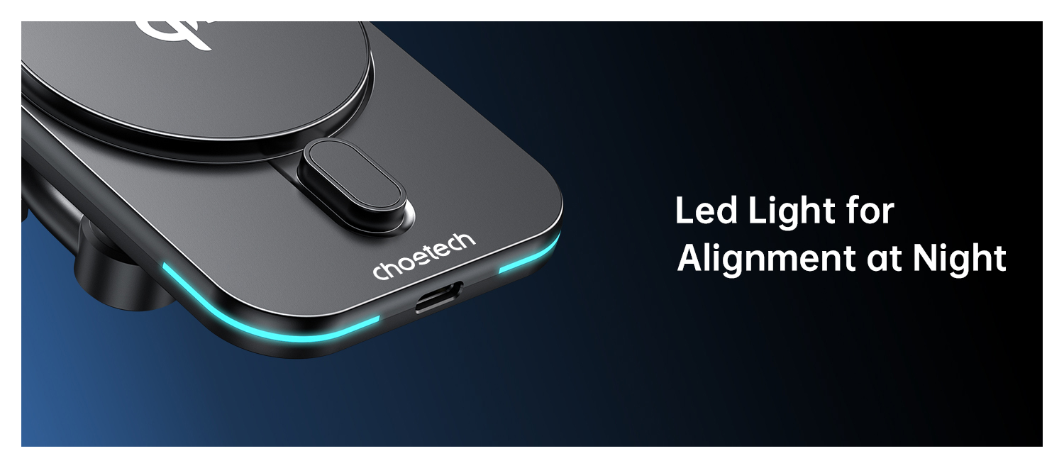 Choetech MagLeap Qi2 15W MagSafe Telefoonhouder Auto met Draadloos Opladen 15W afbeelding 15