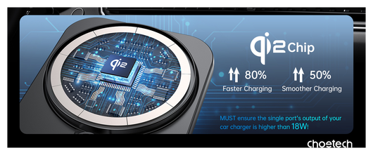 Choetech MagLeap Qi2 15W MagSafe Telefoonhouder Auto met Draadloos Opladen 15W afbeelding 13