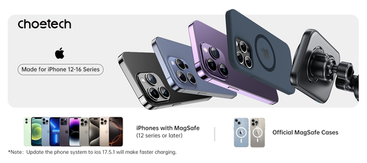 Choetech MagLeap Qi2 15W MagSafe Telefoonhouder Auto met Draadloos Opladen 15W afbeelding 10