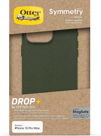 OtterBox Symmetry Cactus Leer MagSafe Apple iPhone 15 Pro Max Hoesje Groen afbeelding 4