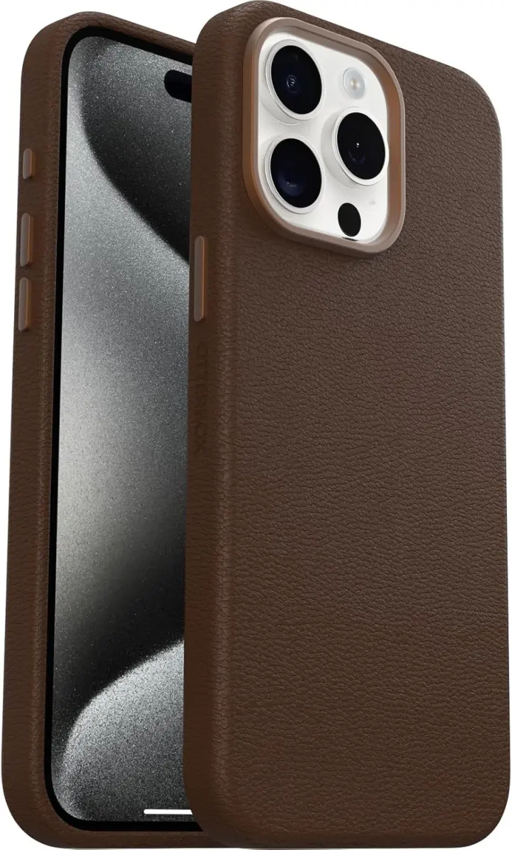 OtterBox Symmetry Cactus Leer MagSafe Apple iPhone 15 Pro Max Hoesje Bruin afbeelding 1
