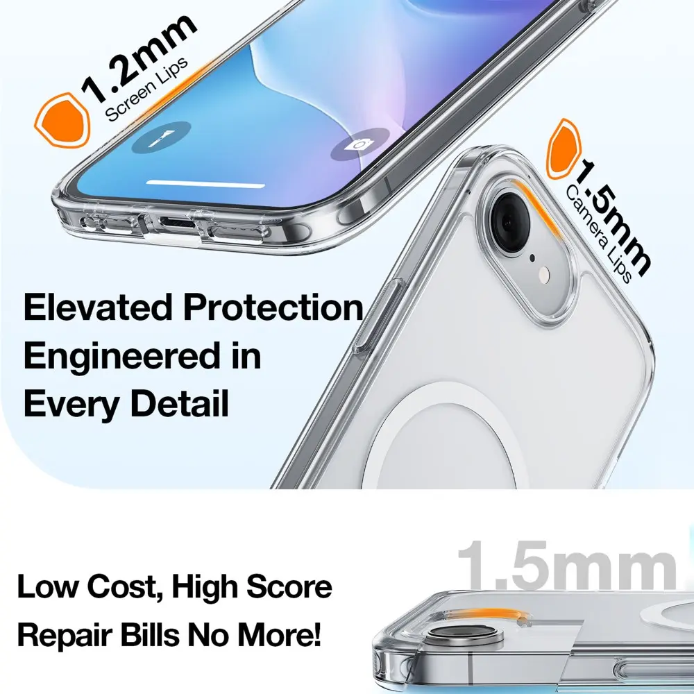 TORRAS Guardian Magnetic iPhone 16e Hoesje MagSafe Back Cover Transparant afbeelding 6