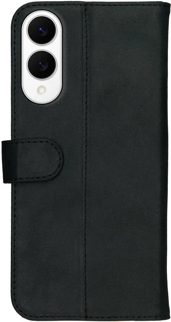 Rosso Deluxe Samsung Galaxy S25 Edge Hoesje Echt Leer Book Case Zwart afbeelding 10