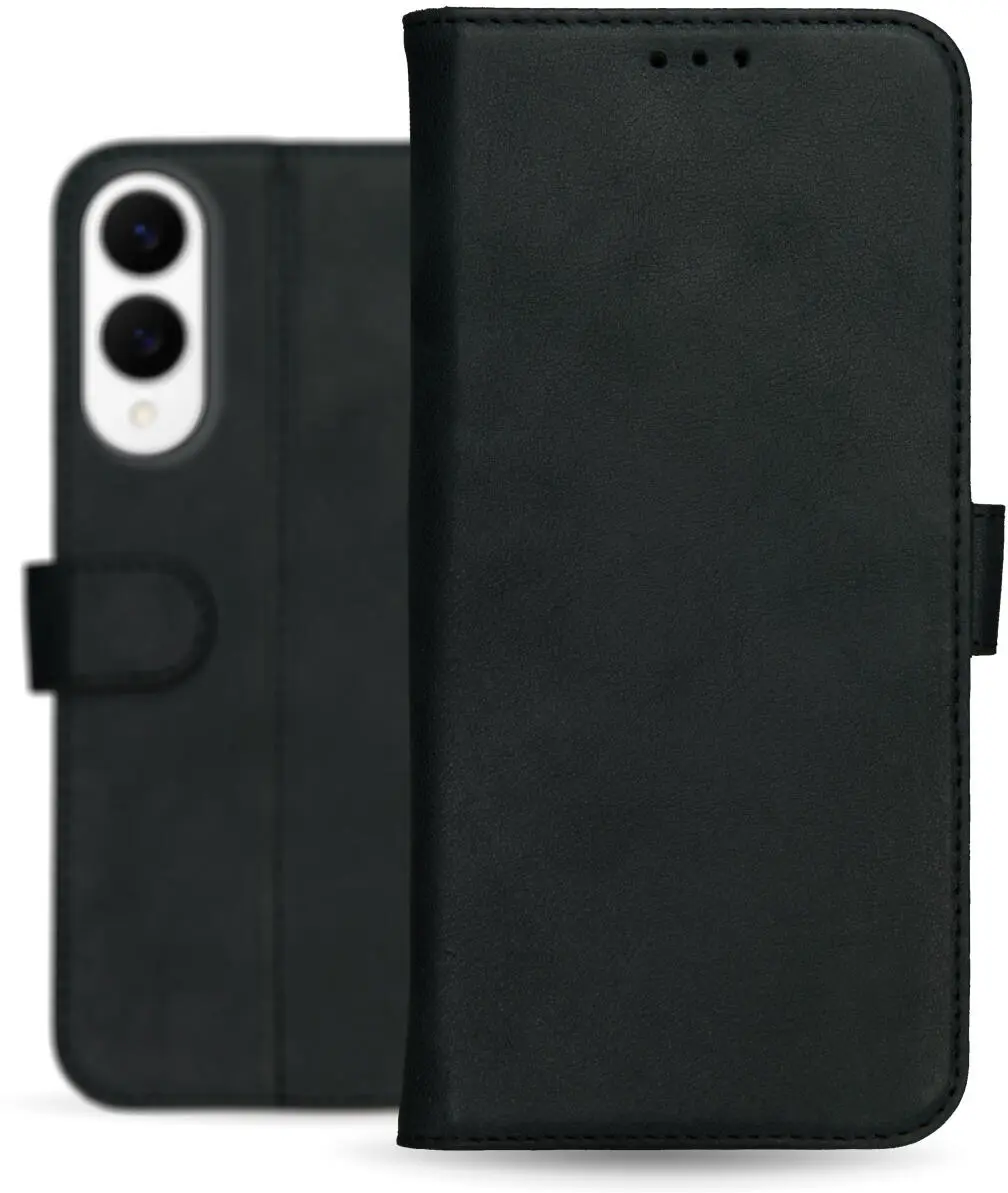 Rosso Deluxe Samsung Galaxy S25 Edge Hoesje Echt Leer Book Case Zwart afbeelding 11